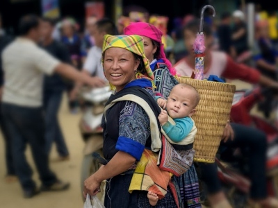 Mother vietnamese with a baby
