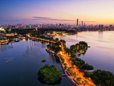 Aerial view of Hanoi skyline 