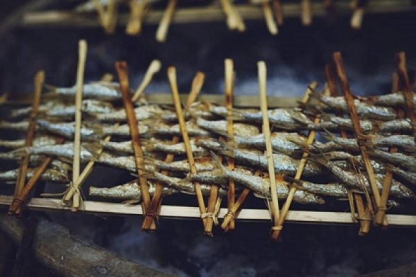 Grilled fish in Ba Be Lake