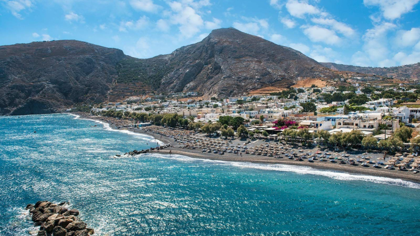 Kamari Beach in Santorini